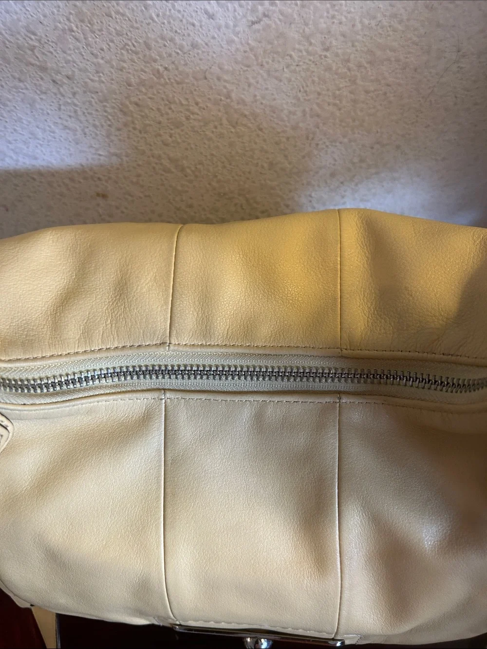 Coach Yellow Leather Hobo Bag with Chain Accented Long Strap